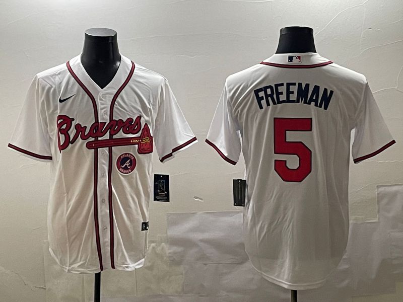 Men Atlanta Braves #5 Freeman White Game 2025 Nike MLB Jersey style 5